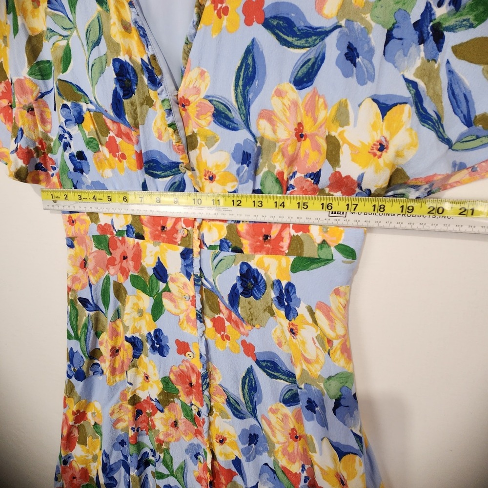 Maggy London Women's Button Floral Multicolor‎ Romantic Dress Size 12 - Picture 8 of 10
